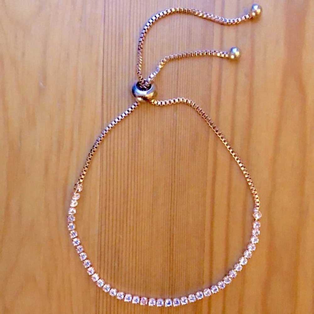 Cubic Zirconia Rolo Adjustable Bracelet